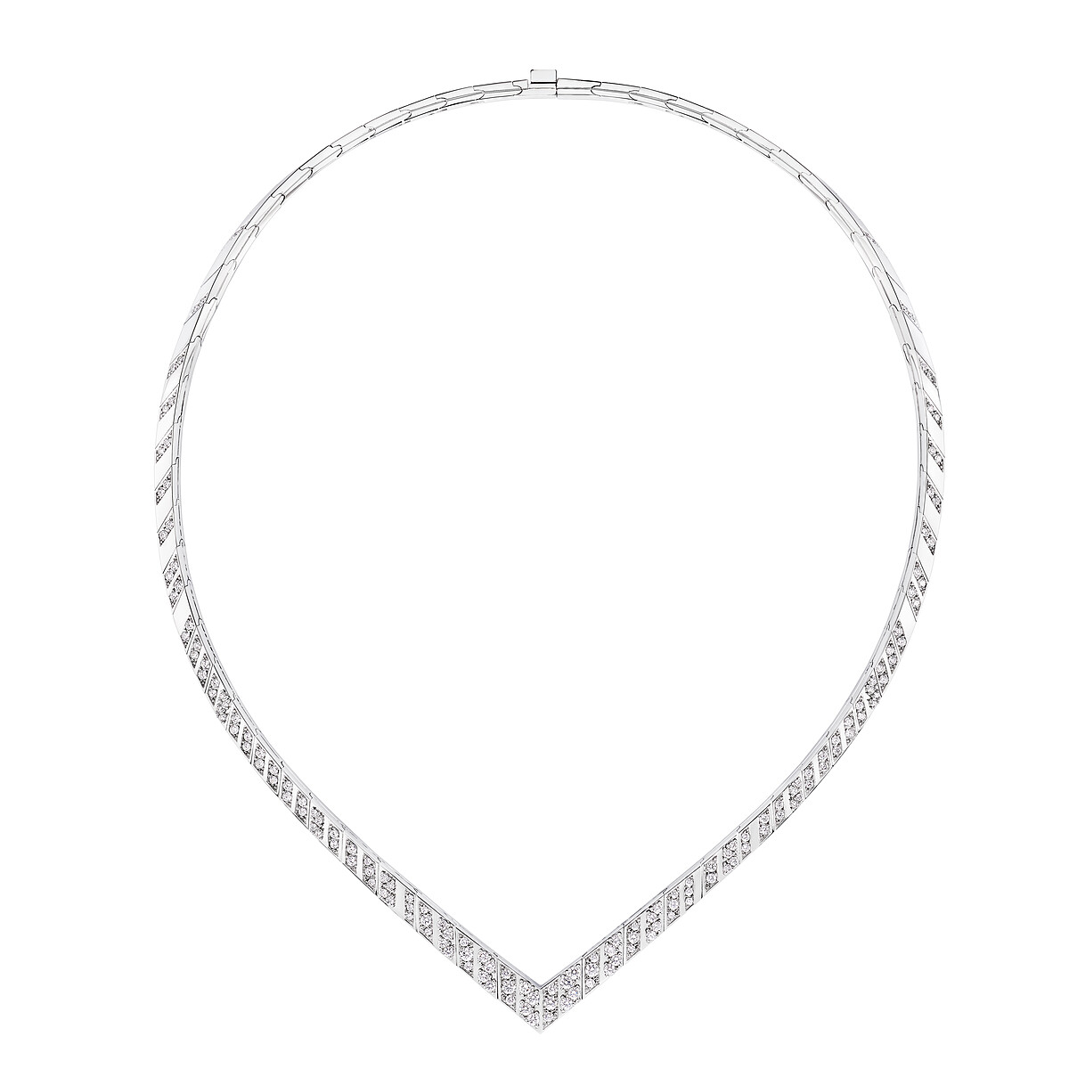 Jos&eacute;phine Aigrette 18K白金項鏈，鑲嵌明亮式切割鑽石。參考價格NT$1,720,000