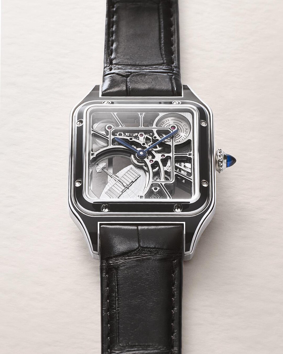 Santos-Dumont微型擺陀鏤空腕錶。