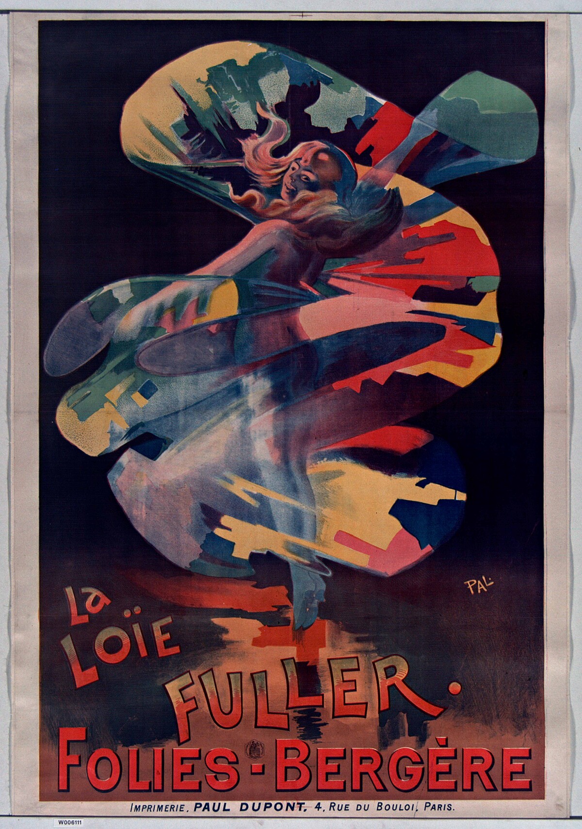 Fuller at the Folies Berg&egrave;re, poster by PAL (Jean de Pal&eacute;ologue)｜via wiki: Loie_Fuller