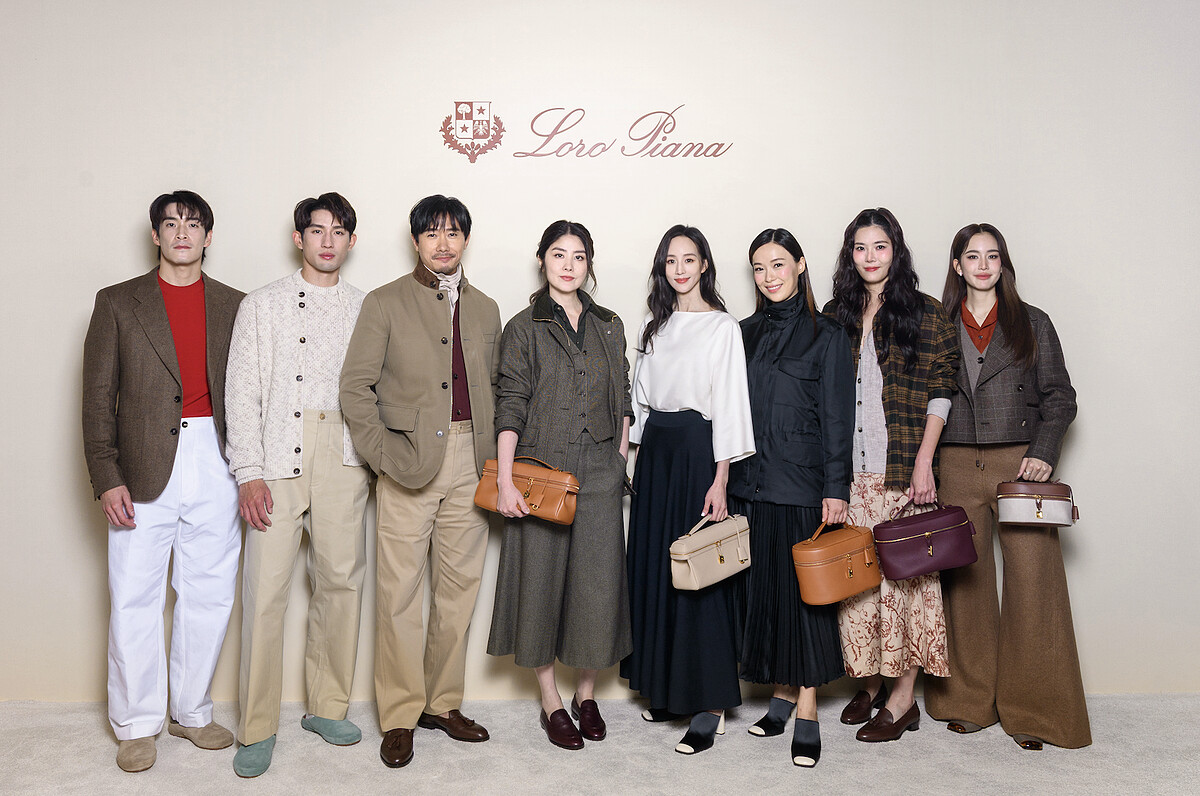 Loro Piana於新加坡舉辦春夏預覽，當日眾星雲集，Bow Maylada（右起）、黃思恬、林慧玲、張鈞甯、陳慧琳、陳泂江、孫政、Alek Teeradetch齊聚合影。