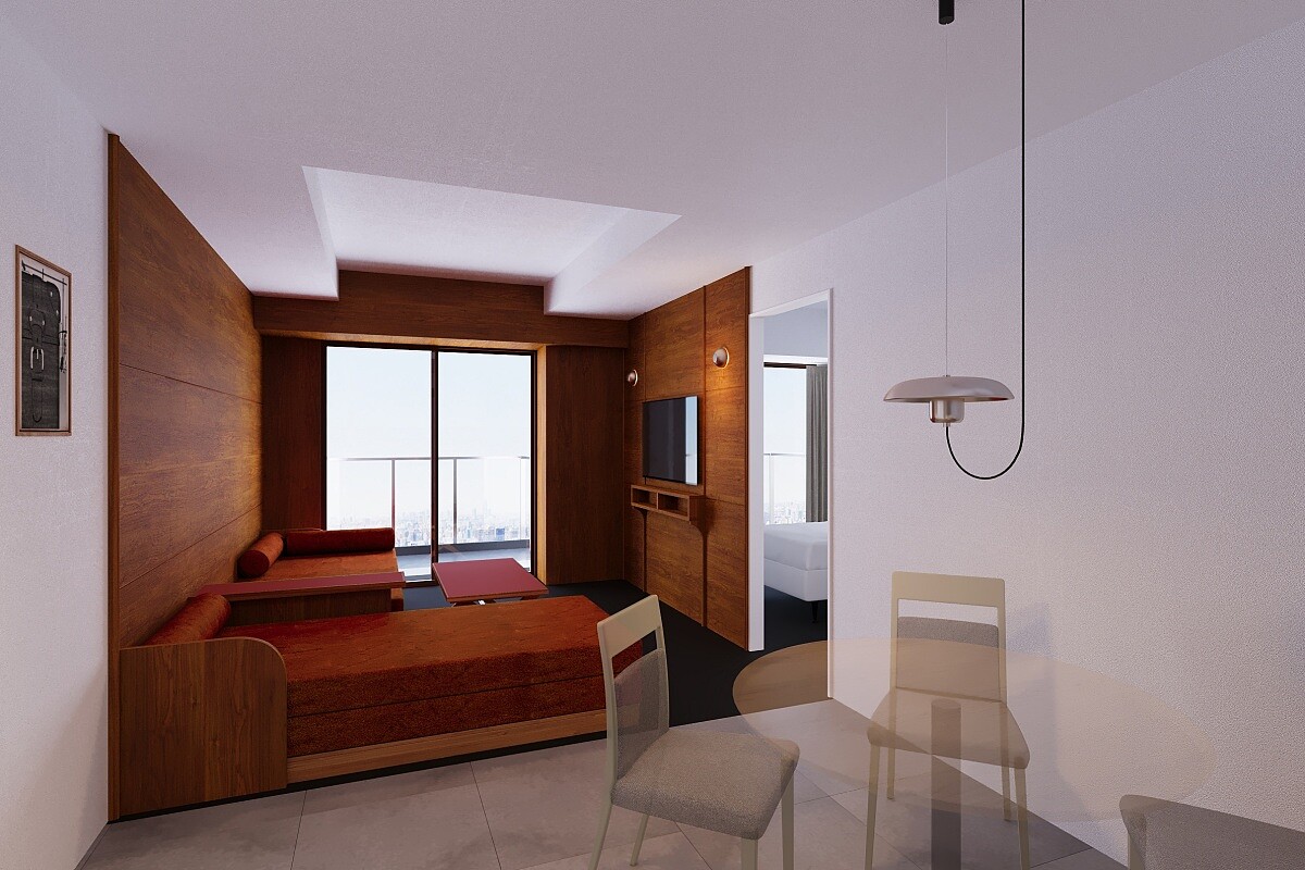 客房的靈感來自船艙。