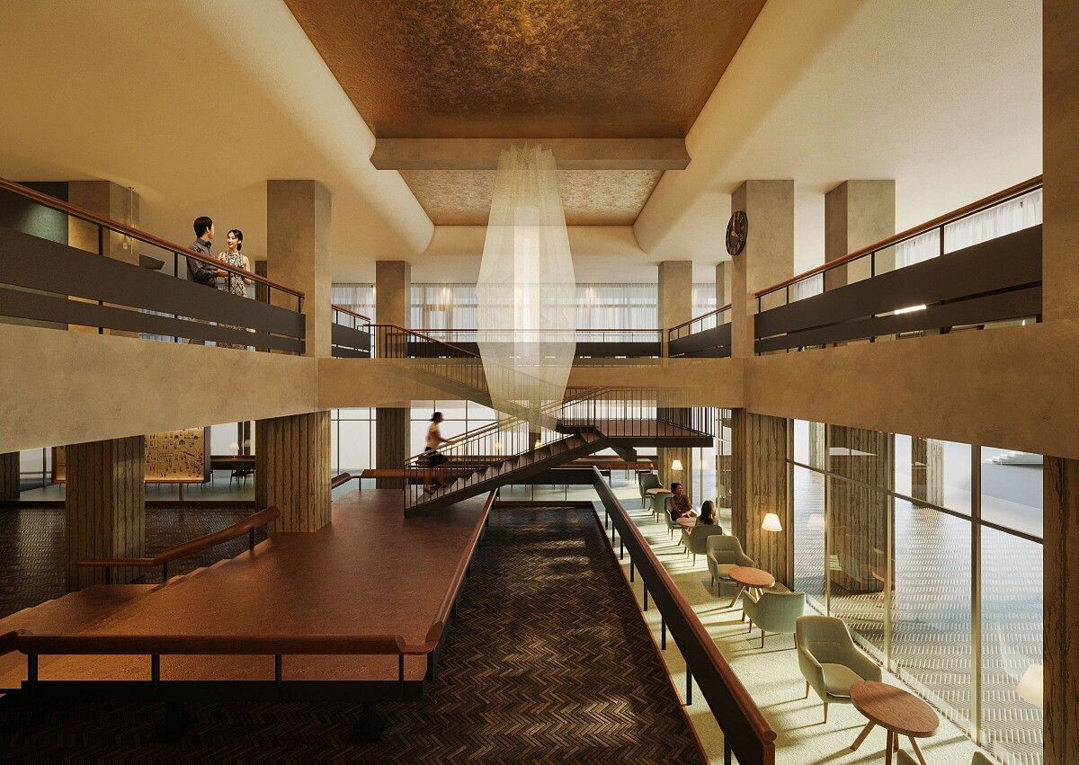 「OMO Base」設置了麵包坊、輕食餐飲、閱讀區與公共座位。