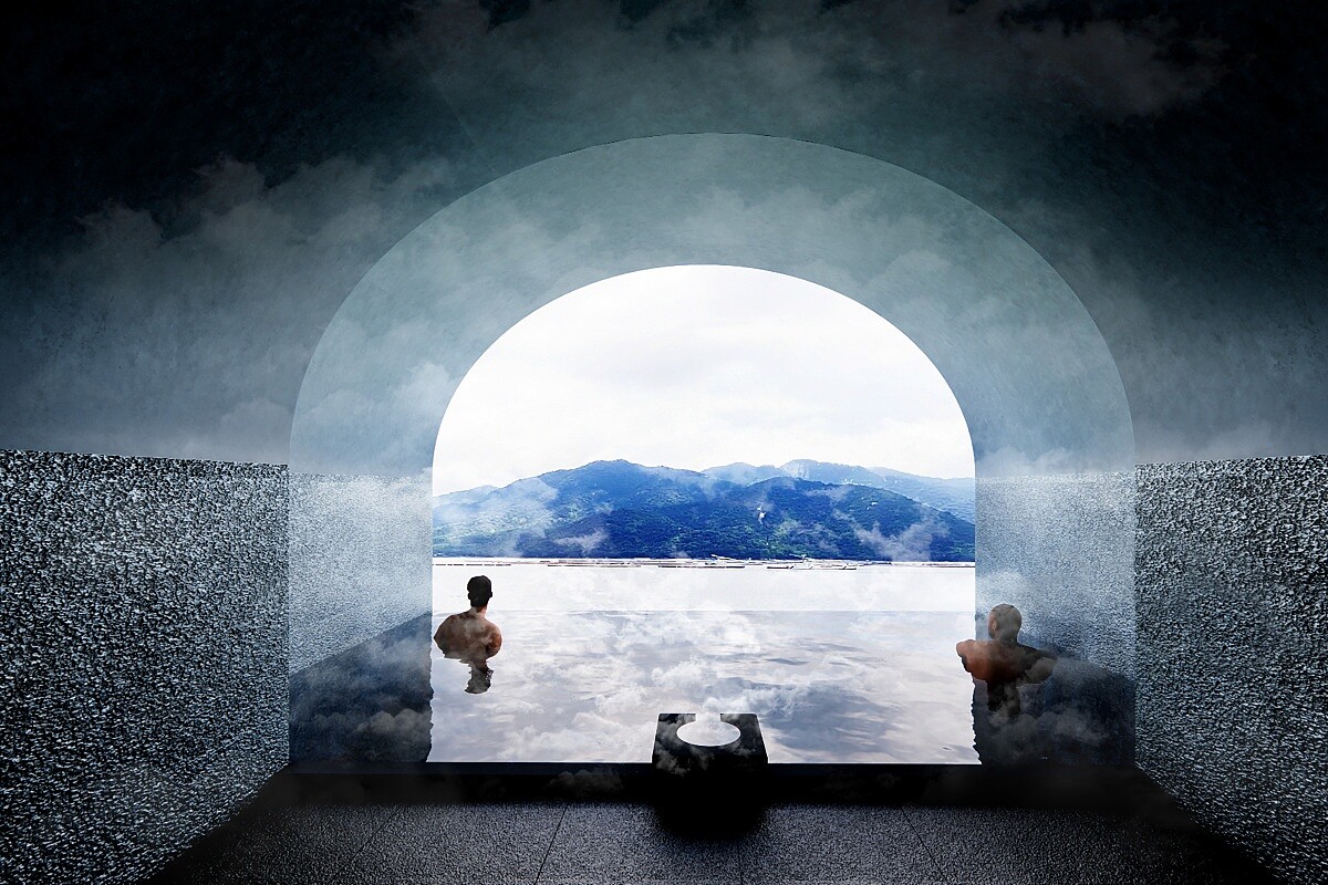 「界 宮島」室外溫泉區。