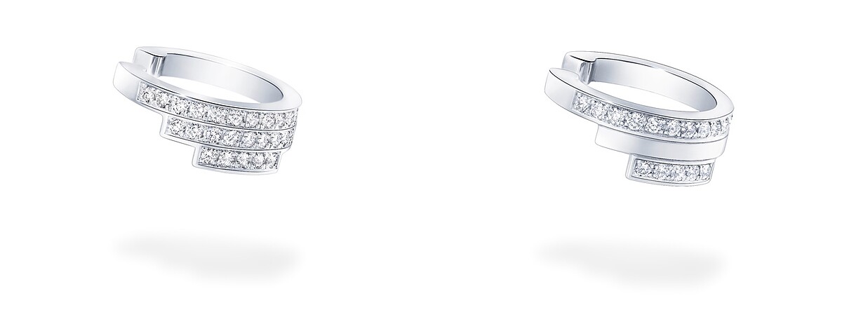 Chandelier Layered 鉑金鑽石耳骨夾，NT42,000；Chandelier Layered 鉑金鑽石耳骨夾，NT37,000。