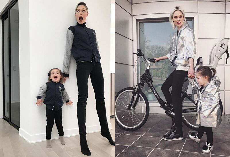 Coco Rocha 與女兒 Ioni James 親子裝穿搭