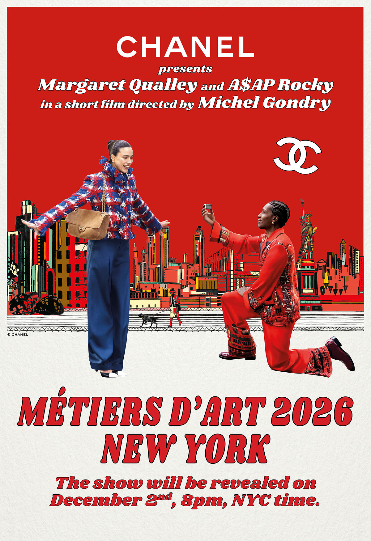 Chanel釋出最新前導廣告,由法國導演 Michel Gondry 操刀,品牌大使A$AP Rocky(Chanel 最新品牌大使)與 Margaret Qualley 主演,兩人皆搶先換上最新的工坊系列。