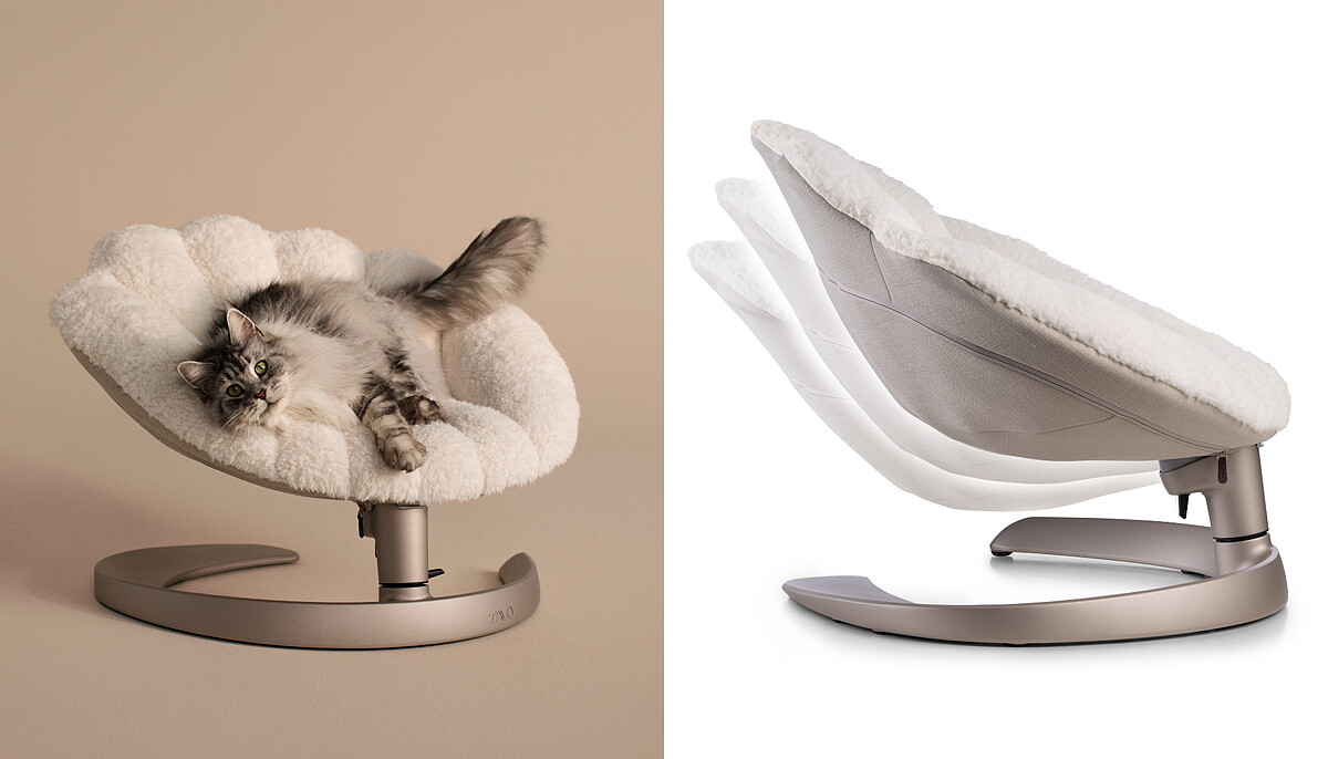 Shell 寵物安撫搖椅。