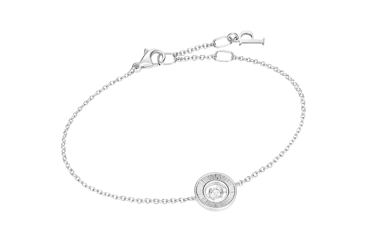 【新作】Possession系列18K白金宮廷式雕刻飾紋單鑽手鍊,建議售價約$83,000_PGG36PM600