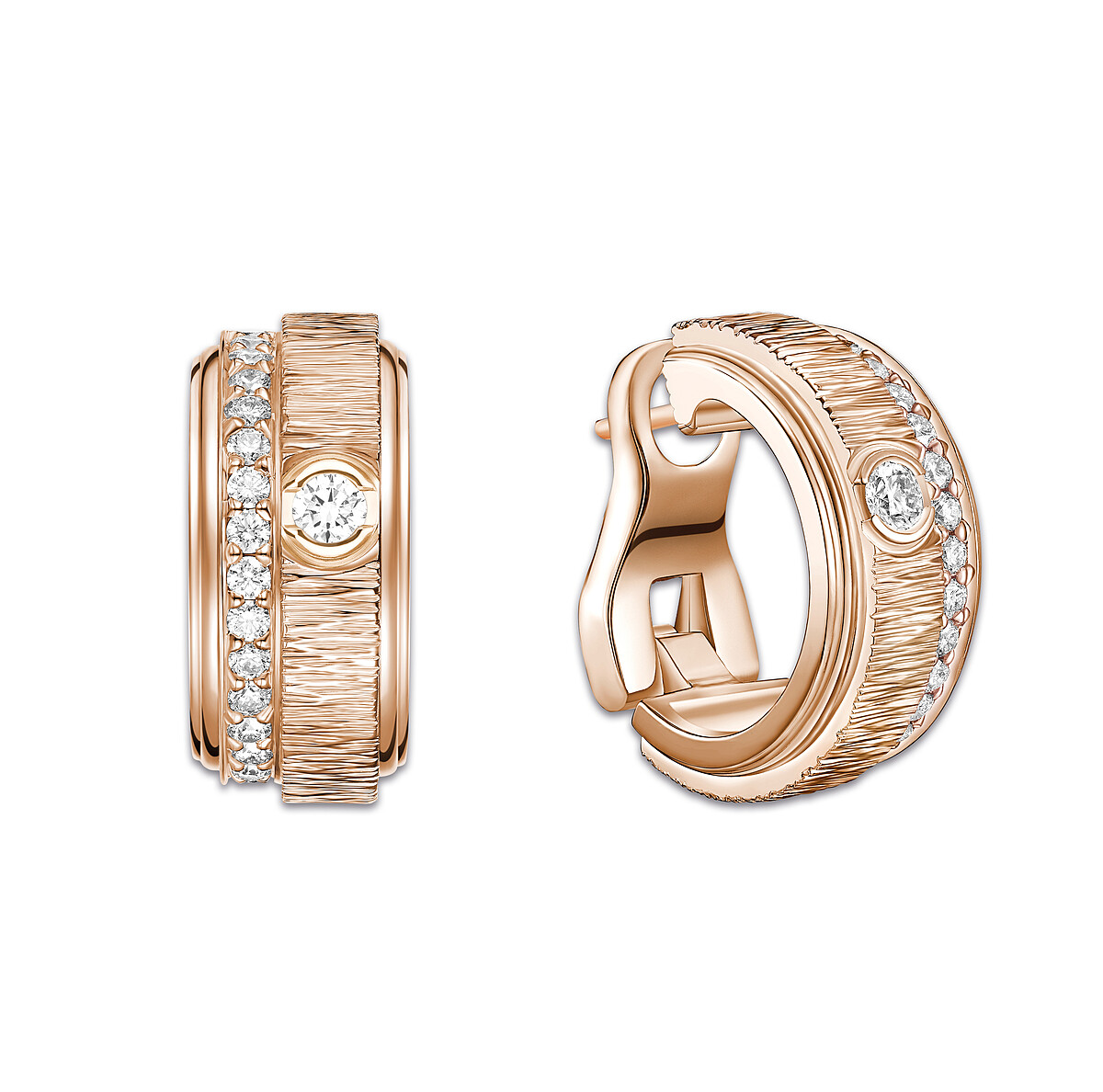 【新作】Possession系列18K玫瑰金宮廷式雕刻飾紋鑽石耳環,建議售價約$331,000_PGG38PW900