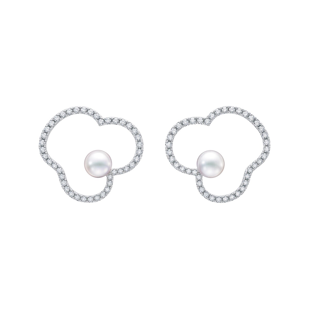 ASAKI chants 阿古屋珍珠& 18K白金鑲鑽耳環NT$375,000