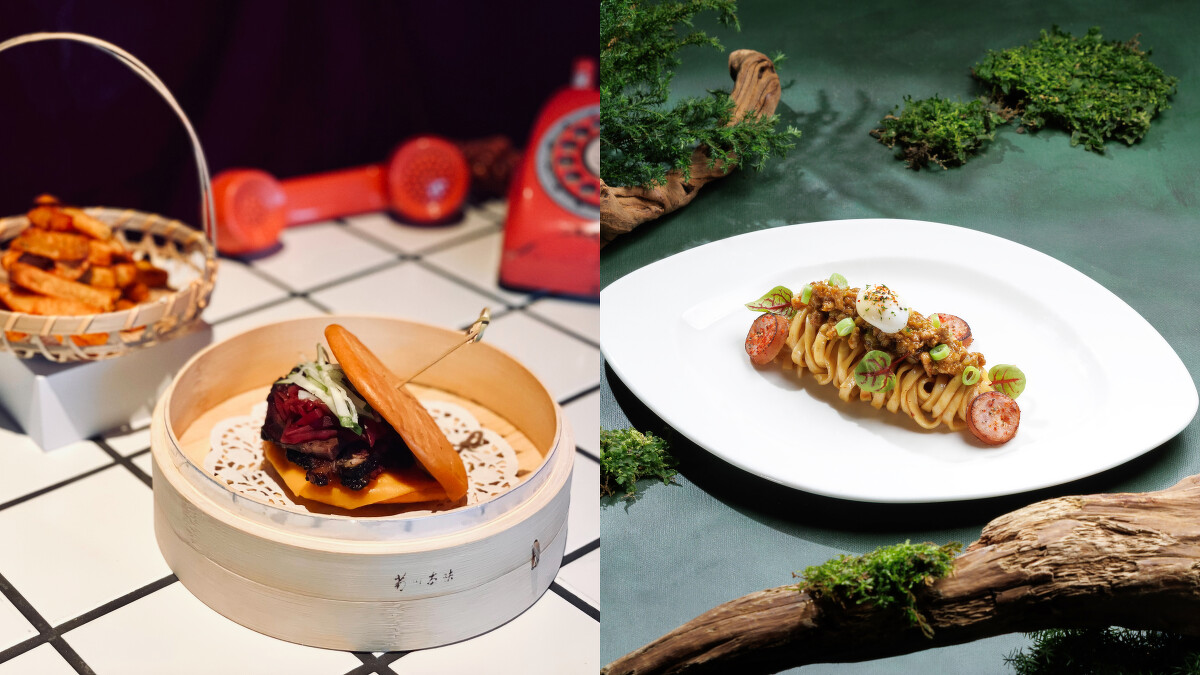 台中豐邑Moxy酒店-台式刈包漢堡；台北W飯店-艾斯佩雷辣味豬肉醬康堤起司香腸拌麵