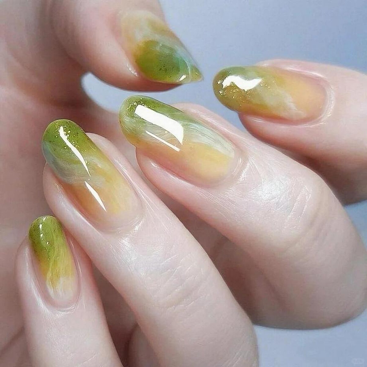 日式煎茶美甲範本(Photo/小紅書@旺旺学搓甲)