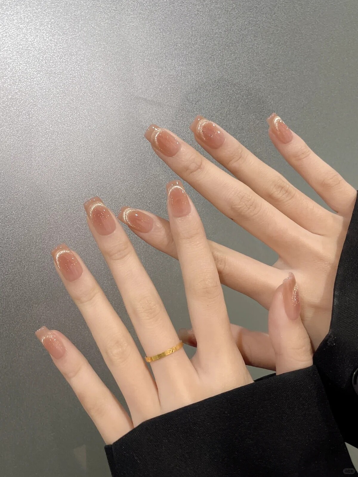 貓眼肉桂茶美甲範本(Photo/小紅書@纳家菇凉)