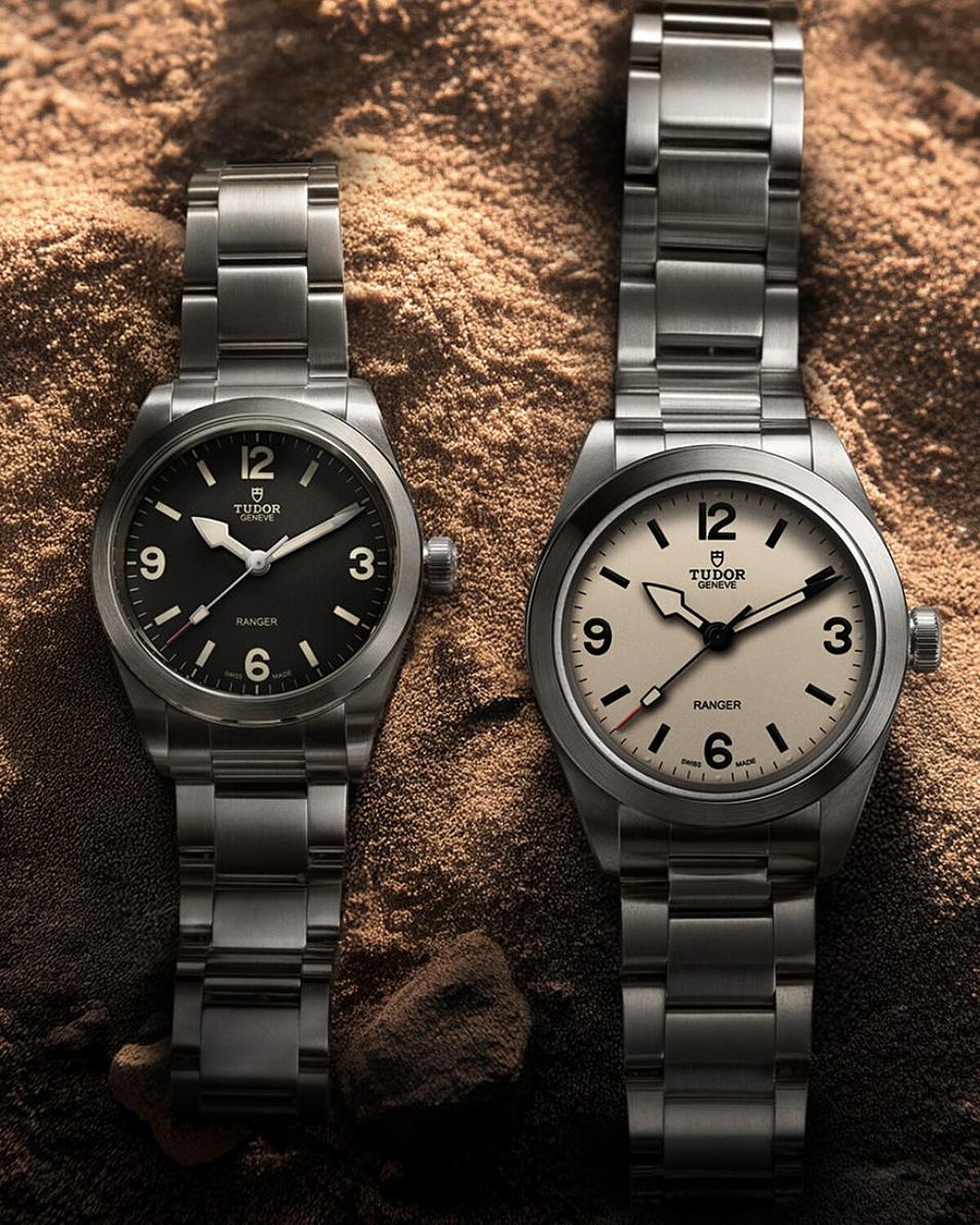 帝舵表RANGER 系列於杜拜鐘錶週推出36mm沙漠白色面盤新款、39mm黑面款