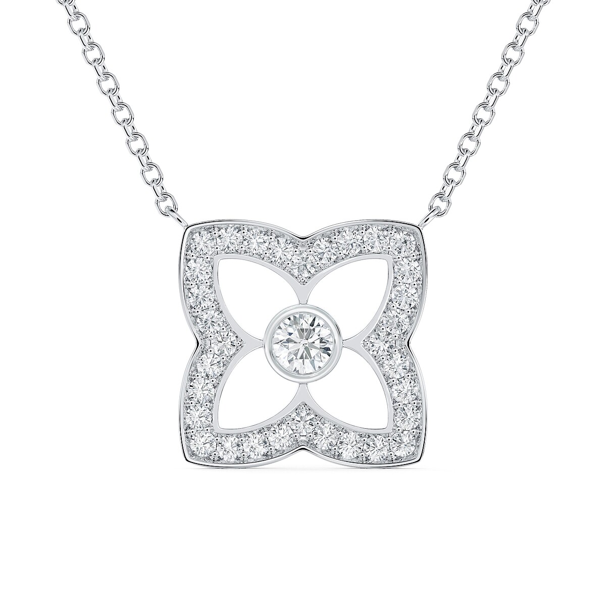 De Beers Enchanted Lotus Bloom 18K白金鑽石吊墜項鍊_NT$ 133,000