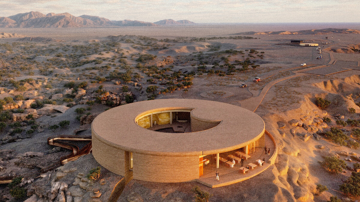 此為瓦迪道卡之眼（Ayn Dawkah）設計概念示意圖，2025年11月中舉行動土儀式後，預計18個月後正式落成。