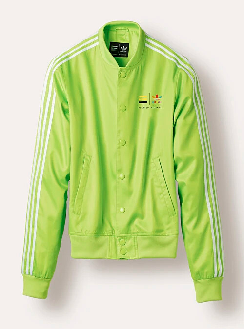 adidas Originals=Pharrell Williams Superstar螢光綠運動夾克