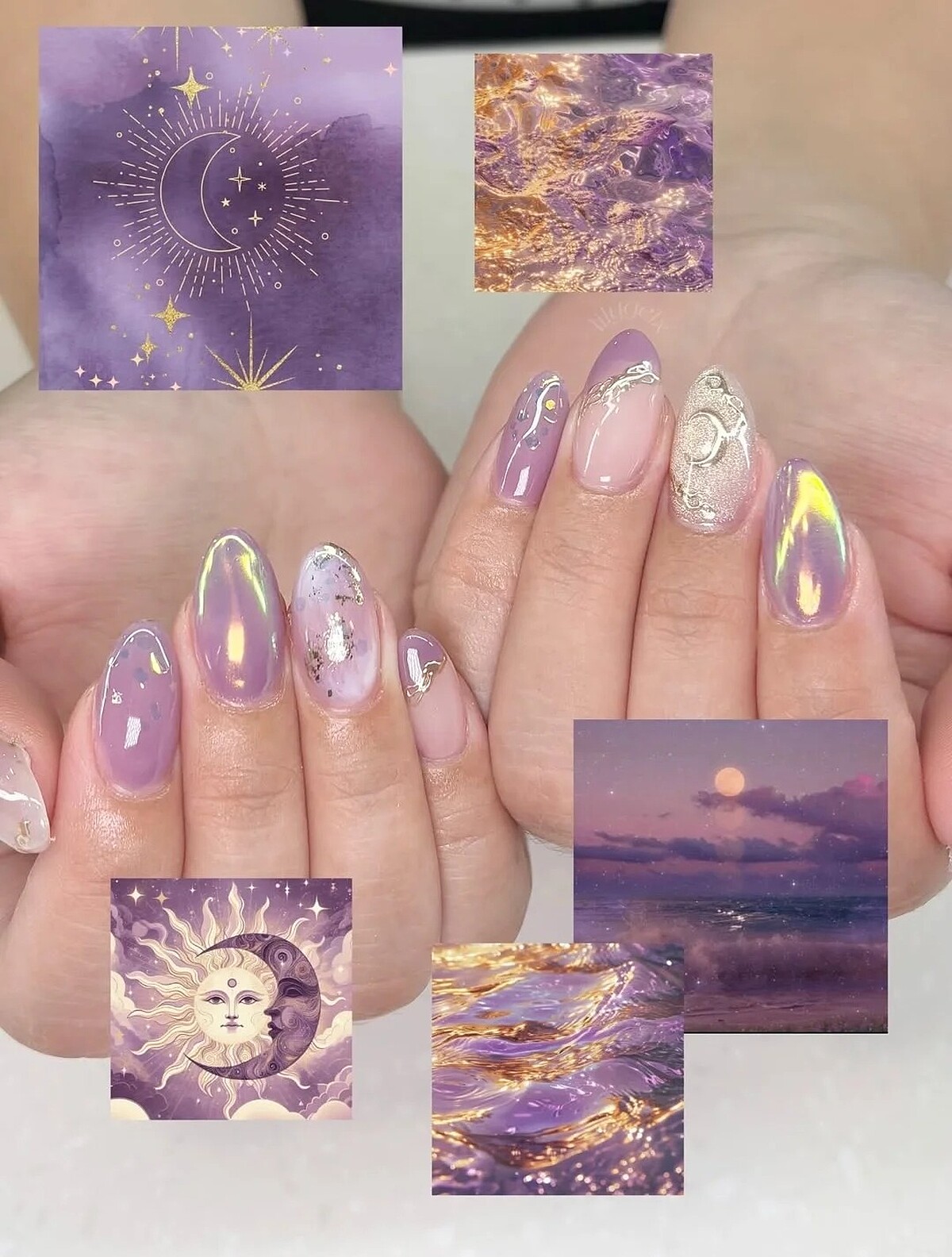 雙魚座美甲範本(Photo/小紅書@cherrycake61)。