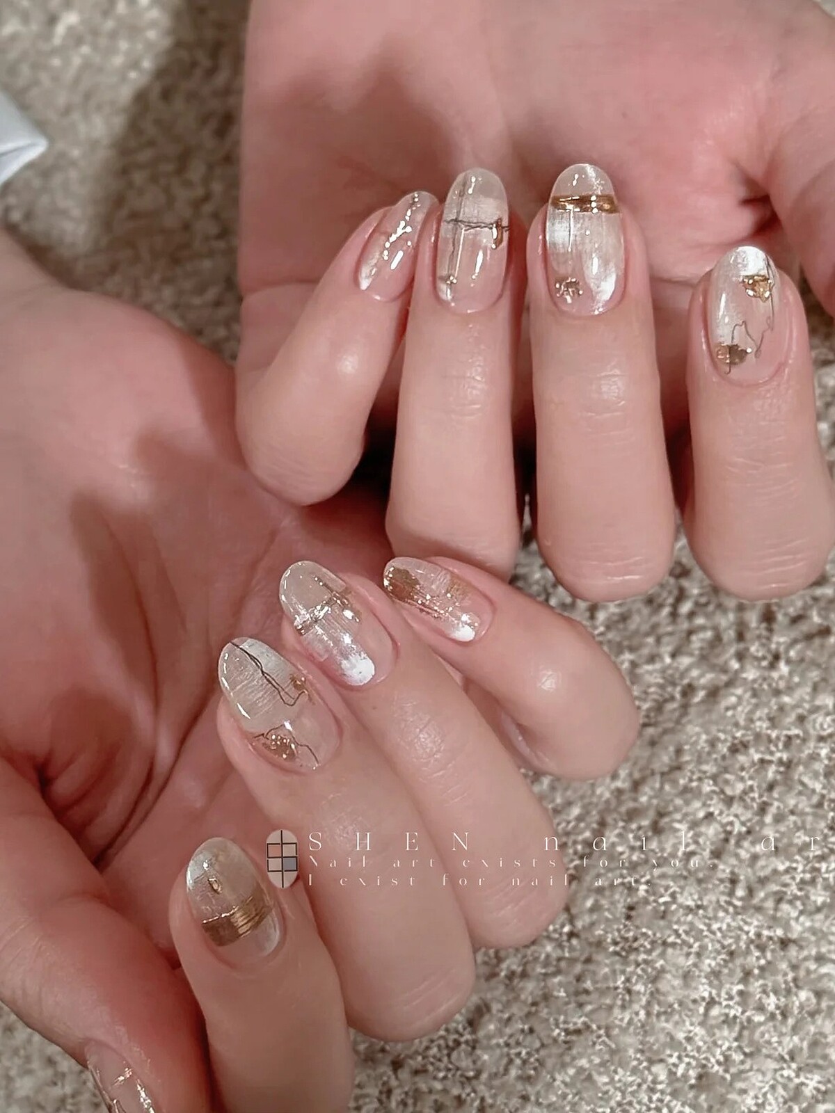 天秤座美甲範本(Photo/小紅書@SHEN nail art)。