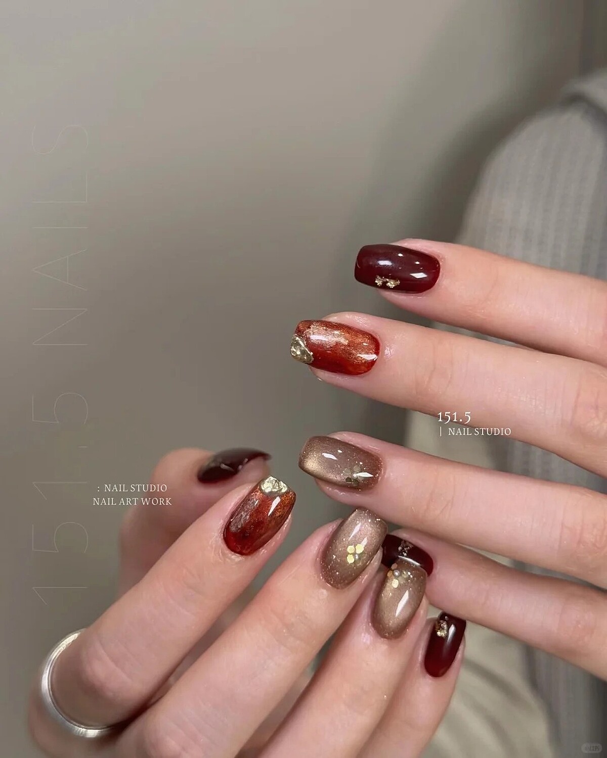 牡羊座美甲範本(Photo/小紅書@肥💖美甲師)。