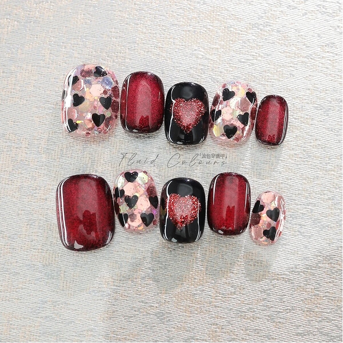 獅子座美甲範本(Photo/小紅書@流色穿戴甲)。