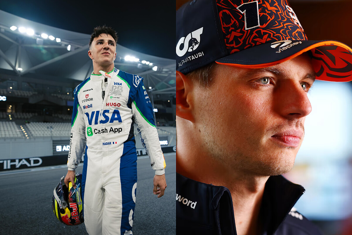 Isack Hadjar 與 Max Verstappen。