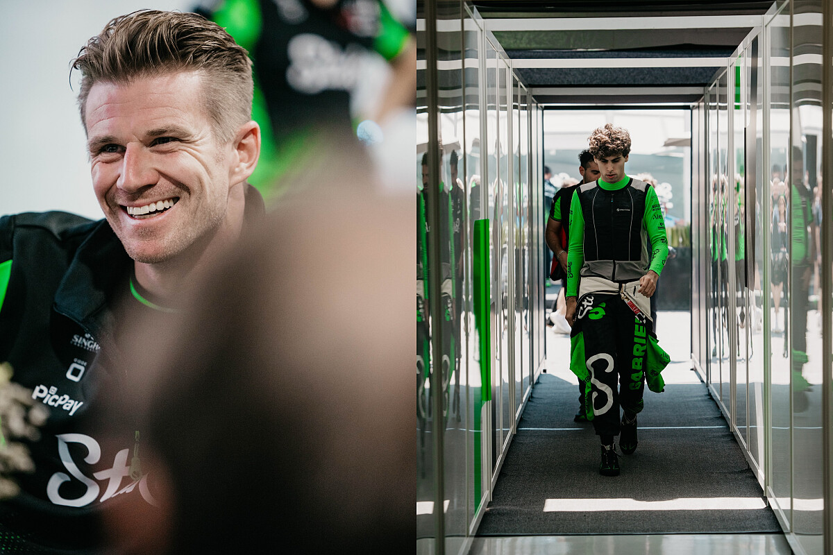 Nico H&uuml;lkenberg 與 Gabriel Bortoleto。