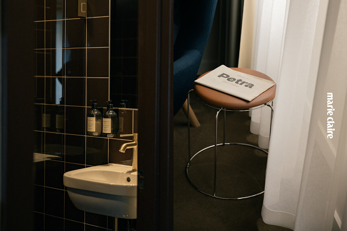 客房浴室的備品都是 &Tradition 自己開發的，融入丹麥濱海、雨天等氣息，提供旅客完整的體驗。