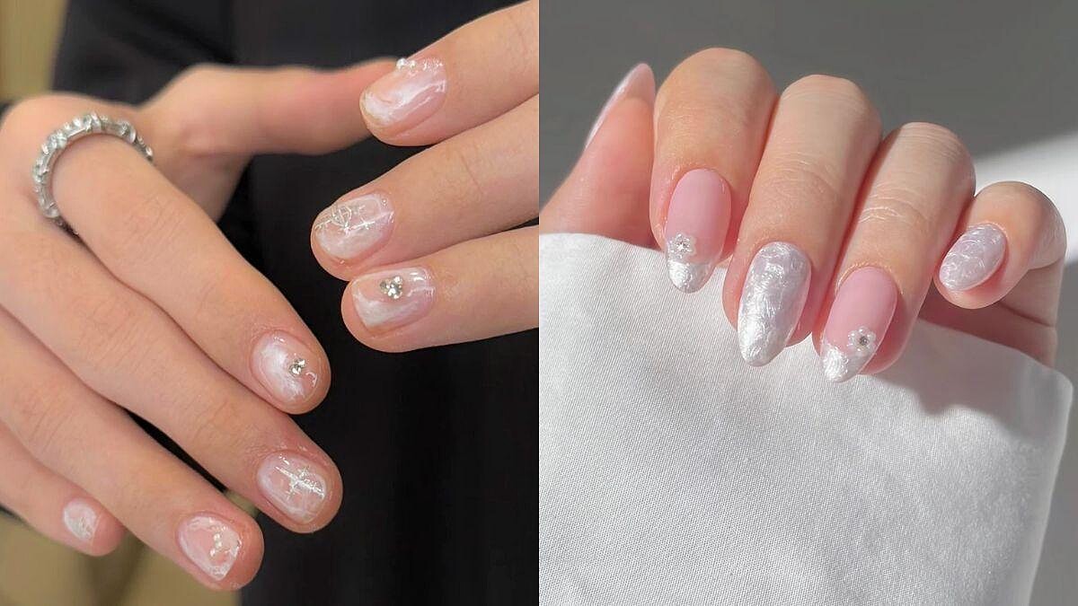 2026美甲推薦「雲舞白美甲」20款美甲範本示範，把雲朵放在指間流動！