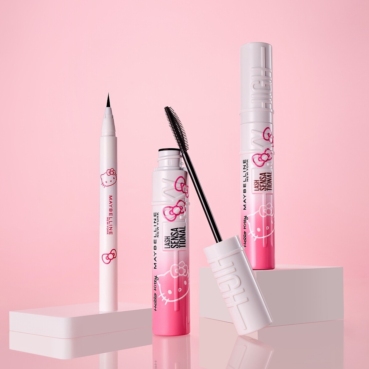 媚比琳x Hello Kitty飛天翹防水睫毛膏(黑色、暖棕)，NT469