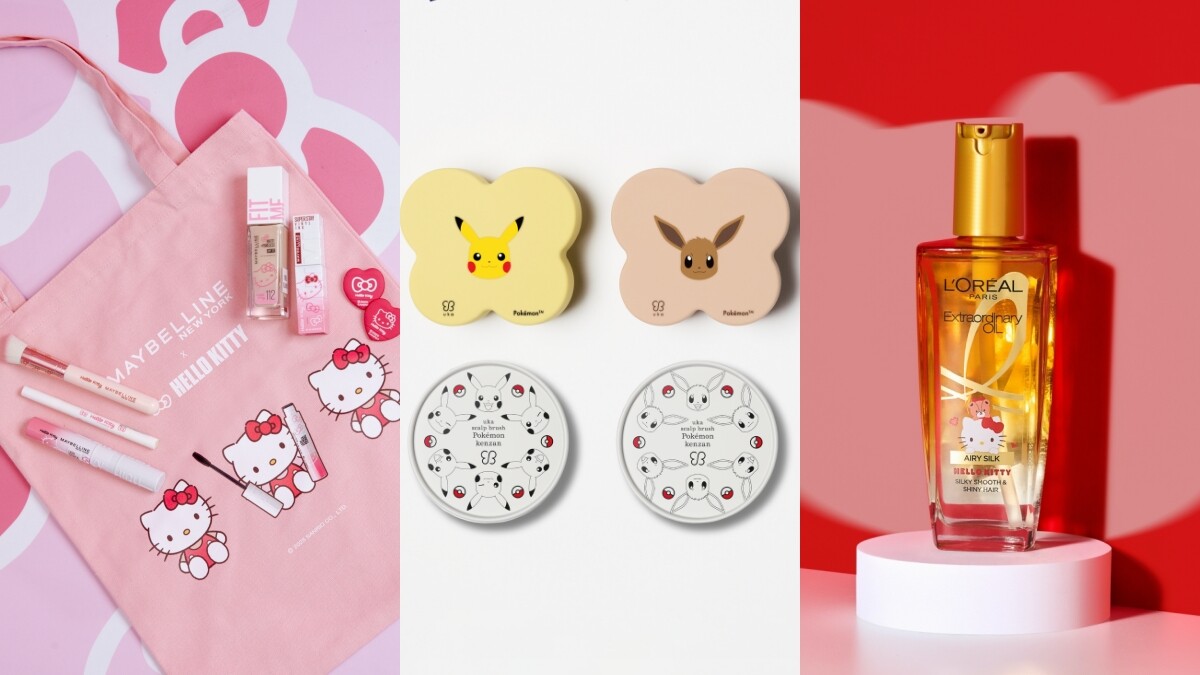2025秋冬美妝聯名！巴黎萊雅與媚比琳都愛 Hello Kitty、uka 找上寶可夢