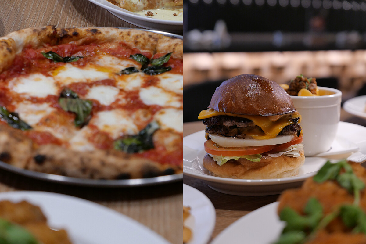 相當受歡迎的窯烤披薩、漢堡品項也隨著南下台灣。