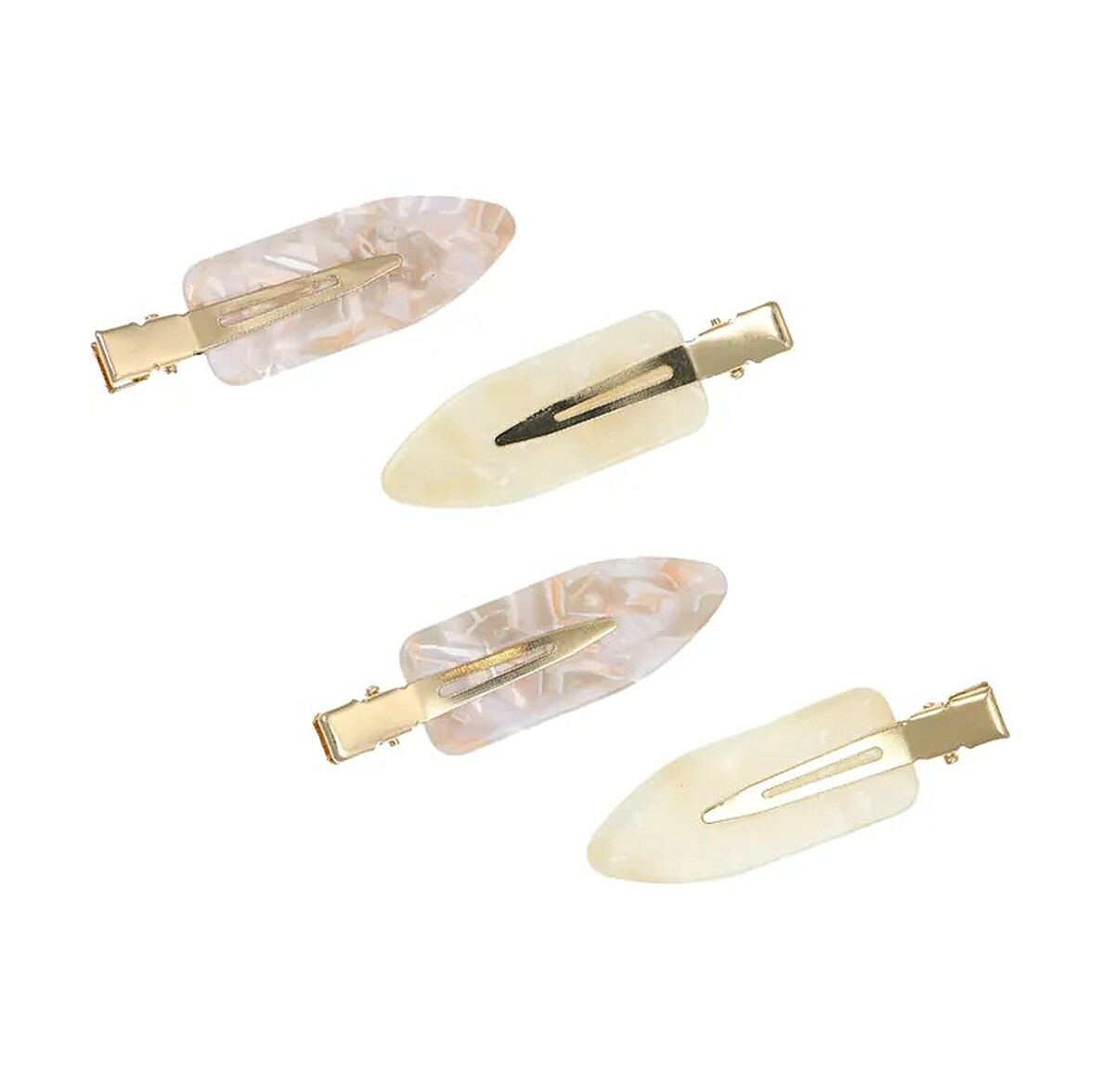 L. ERICKSON 無痕髮夾組4入組#珍珠米白，NT990。