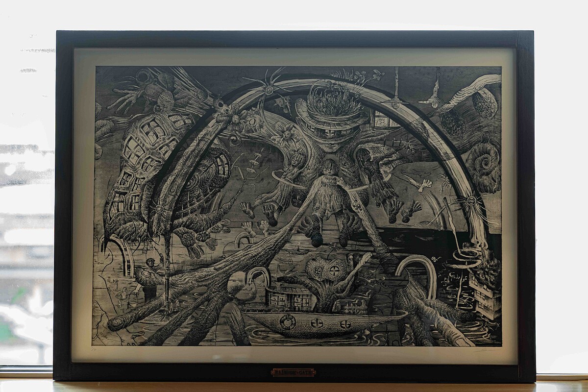 第八屆「新賞獎（ONE ART Award）」優選作品：朝井颯志（Soshi Asai）《彩虹門 Rainbow Gate》，作品以神話寓言反思文明與自然的失衡，呈現壯麗而深邃的末世寓言。