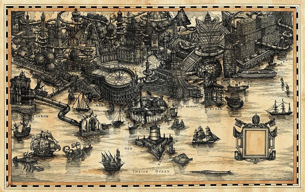 霍凱盛 _ Eric FOK _ 1990 _ Macao Book of Michel Boym 卜彌格之書 45x71 cm 針筆 繪畫 Line Drawing 2024