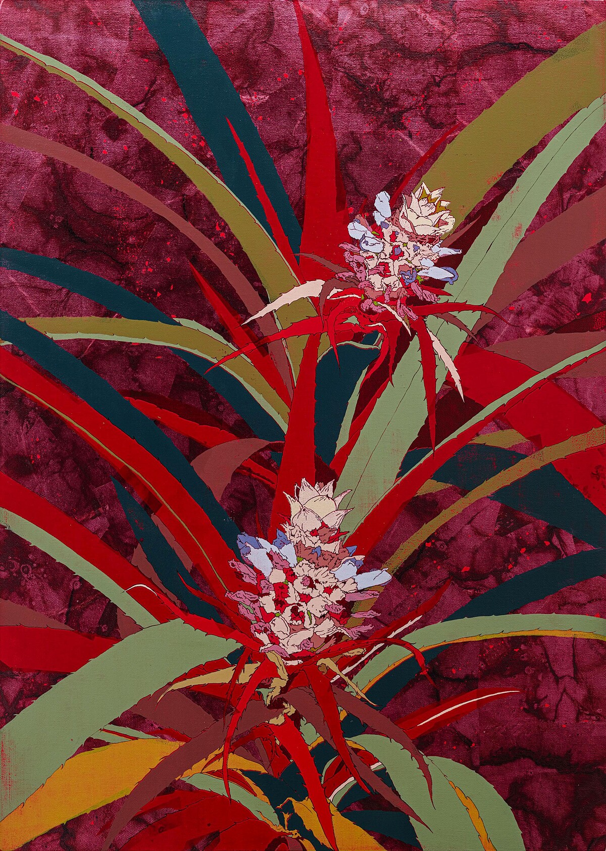 蕭珮宜 _ 蕭珮宜 _ 1990 _ Taiwan 禮物VI Gift VI 70 &times; 50 &hellip;、壓克力彩、畫布 Color Foil and Acrylic on Canvas 2024