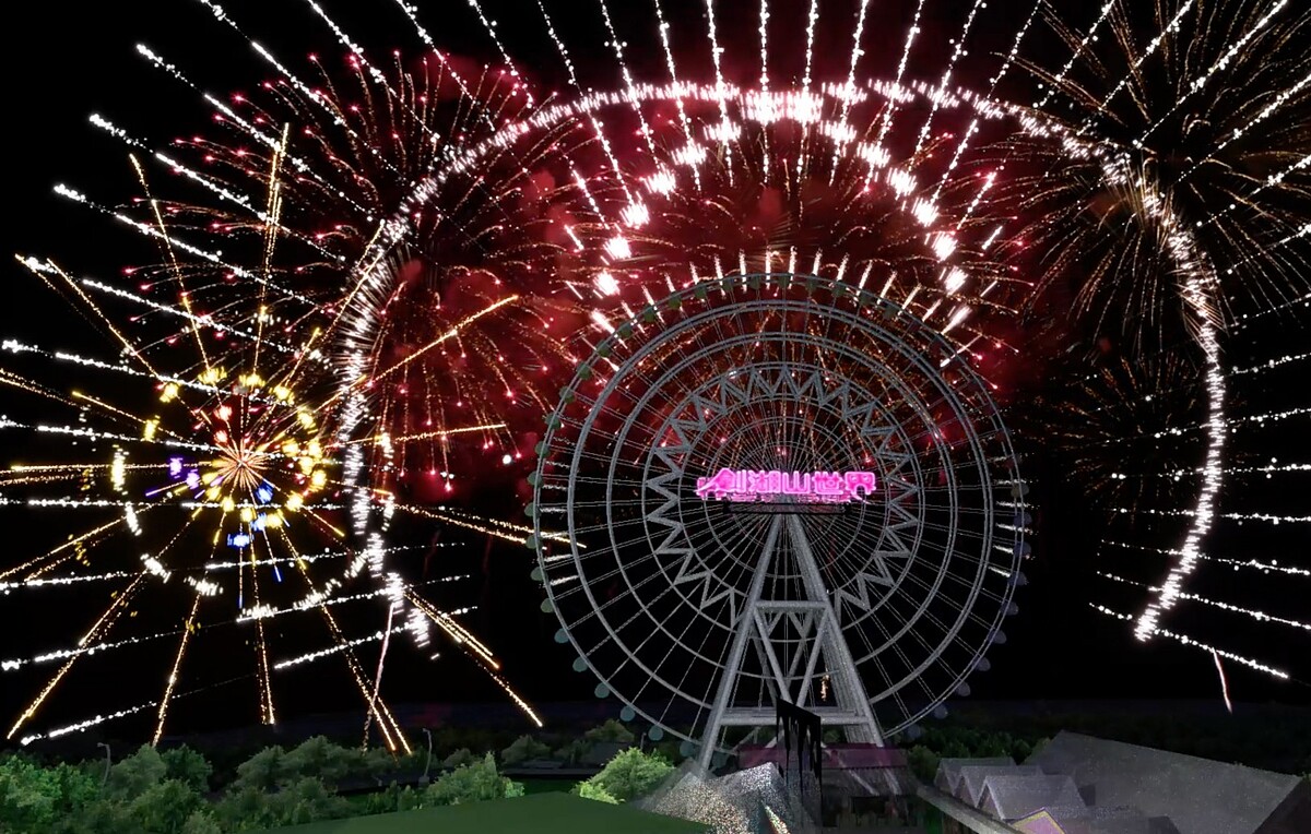 2026劍湖山跨年660秒摩天輪煙火模擬圖