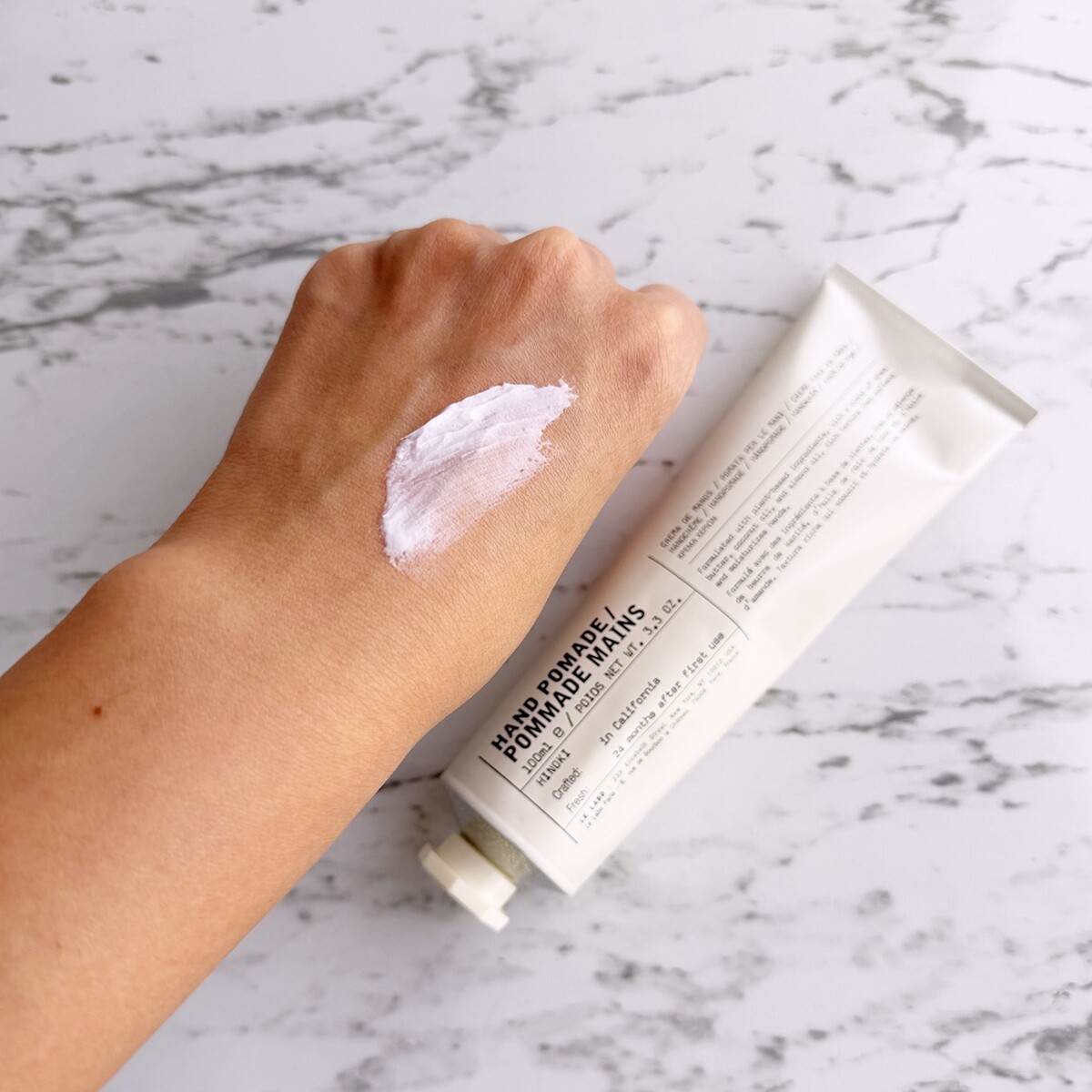 Le Labo個人護理系列檜木護手霜質地。