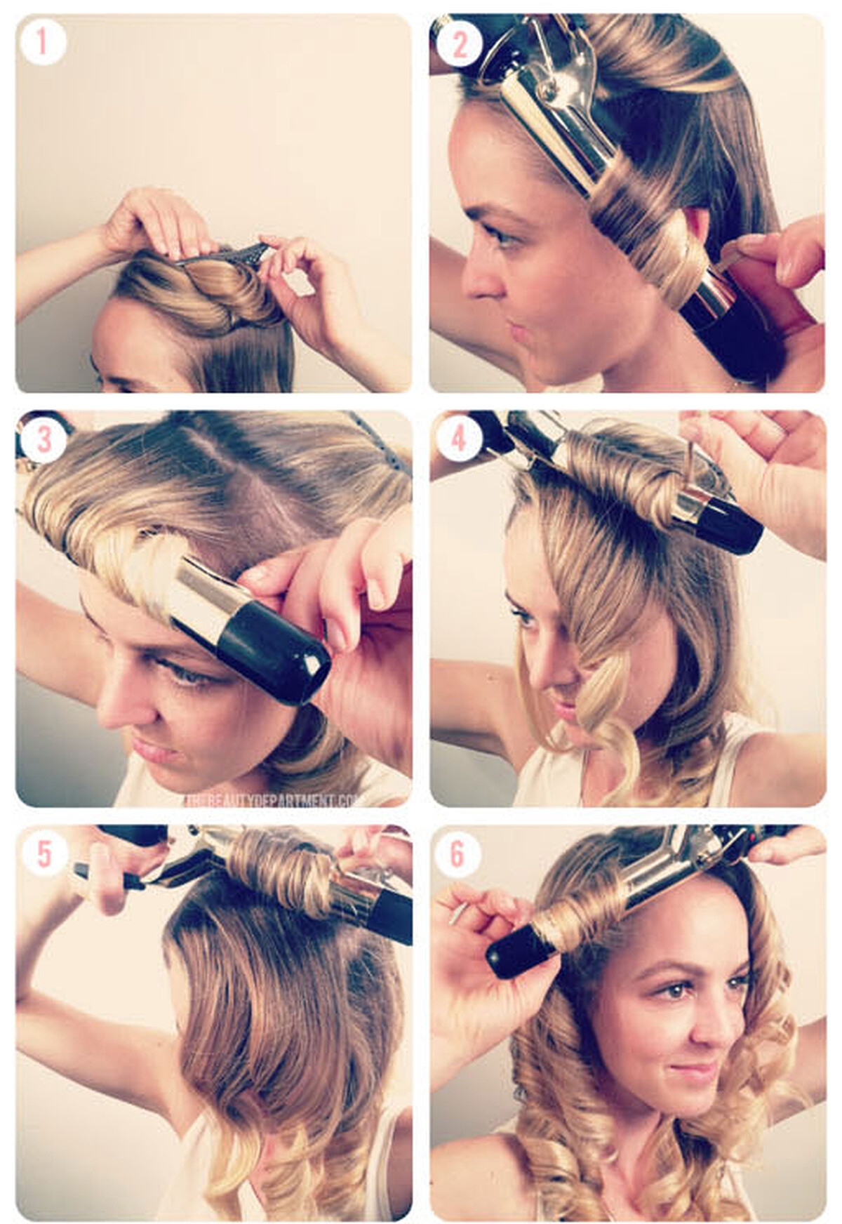 復古側分波浪捲髮髮型整理步驟