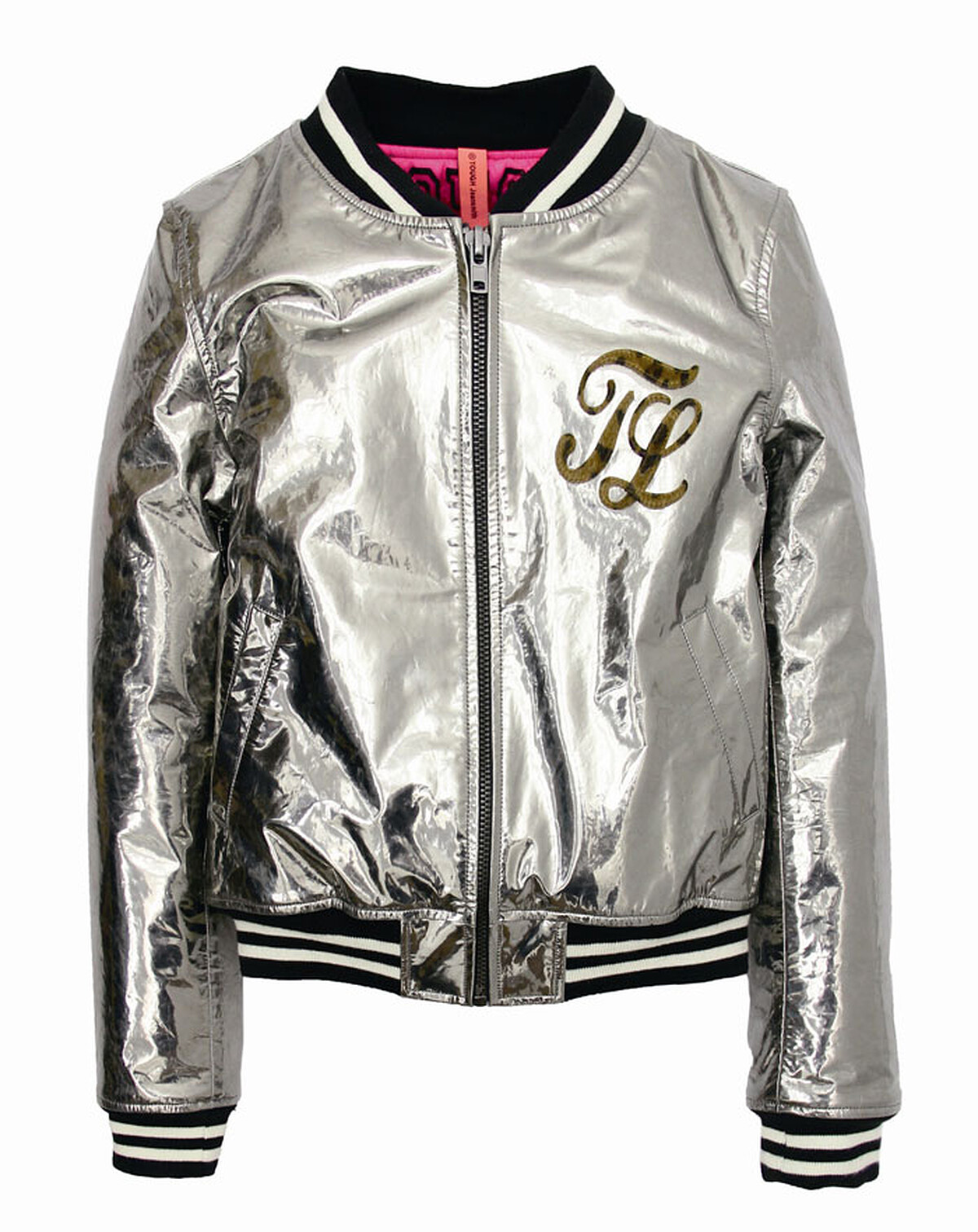 TOUGH Jeansmith限量款太空感反光小羊皮皮衣(女)