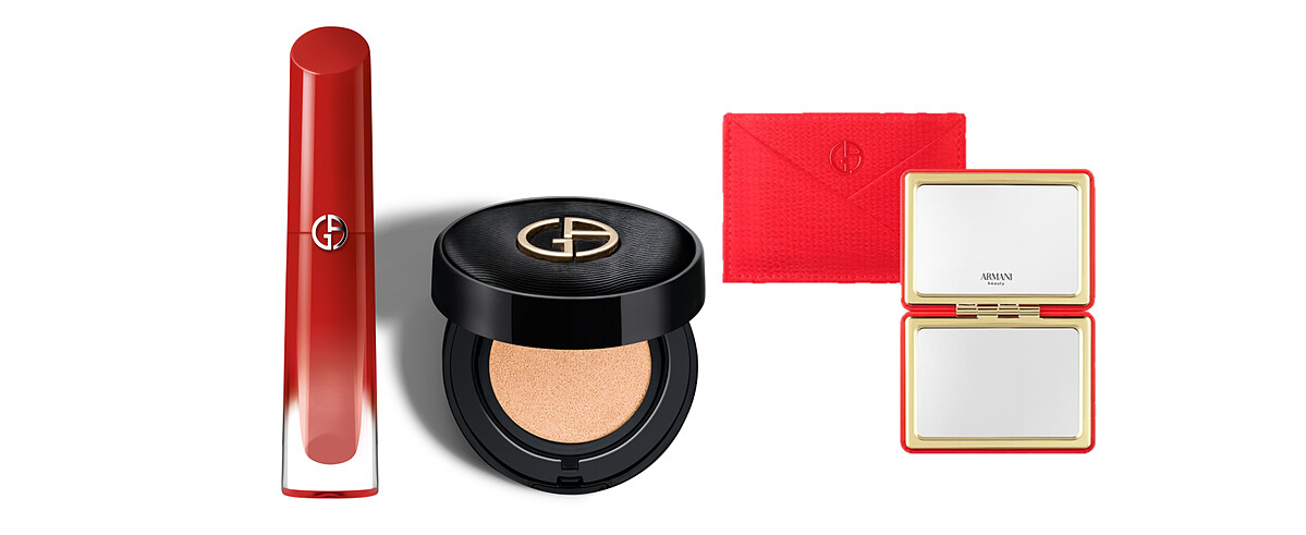 圖片來源：Armani Beauty｜1/1到1/7於全台百貨專櫃和亞曼尼官網，買全新「奢華柔紗訂製唇露」+任一彩妝，享亞曼尼「奢華紅化妝鏡」。