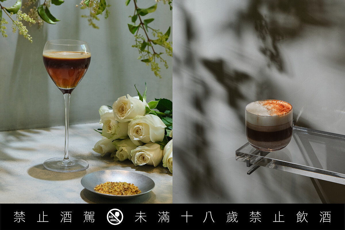 荔枝玫瑰茶咖啡與香料摩卡咖啡。