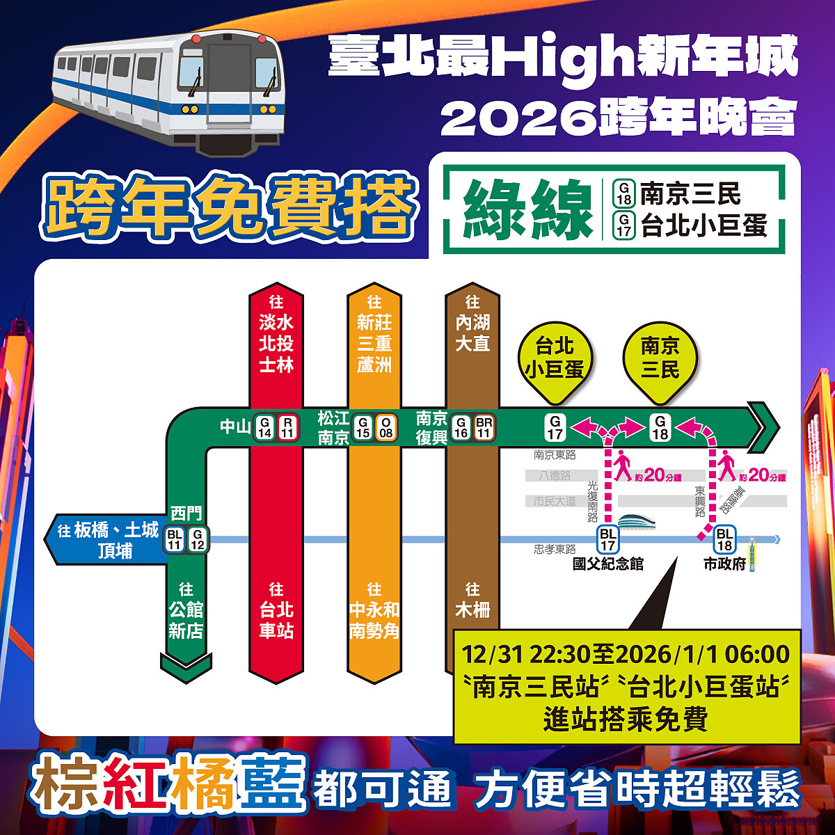 2026台北跨年捷運攻略