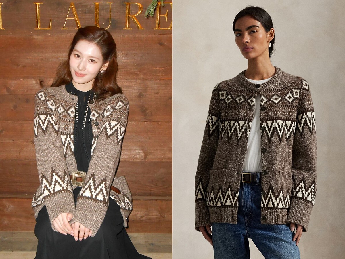 費爾島圖紋羊毛混紡開襟衫,NT$21,880