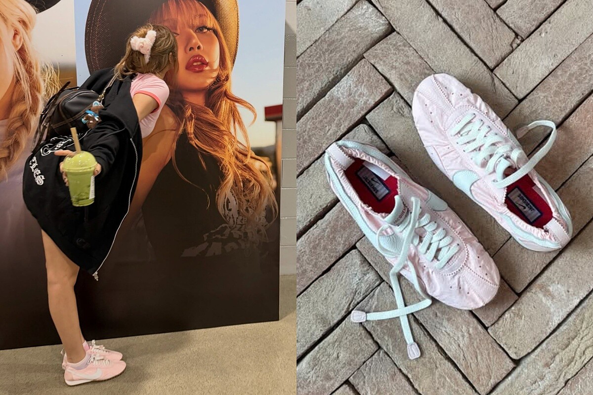 還未正式上市的粉色款Moon Shoe也同不在Lisa穿搭中亮相