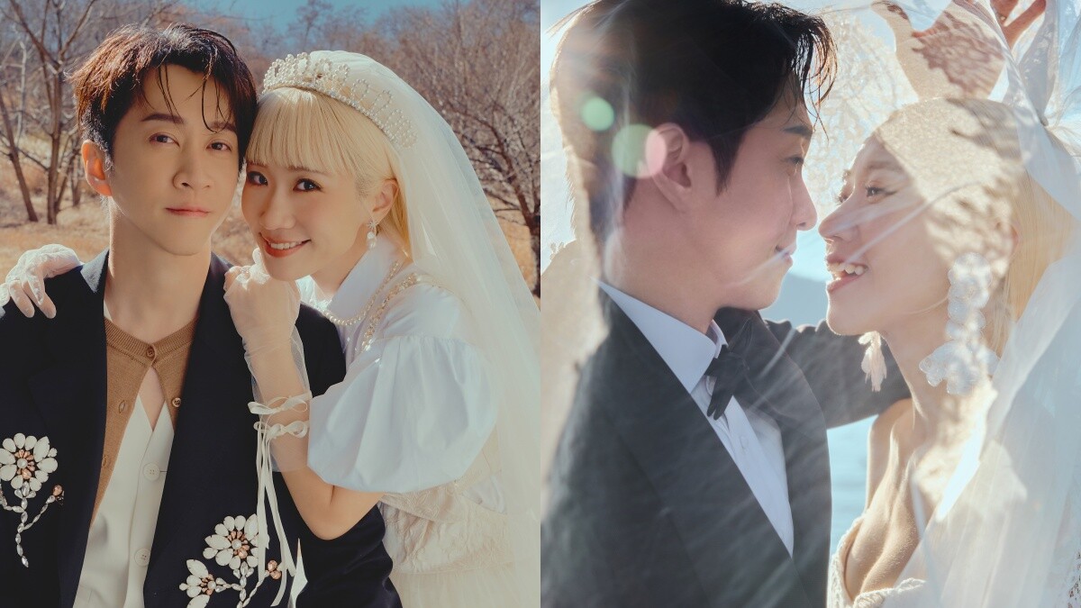 陳漢典、Lulu婚禮前釋出絕美婚紗照！蕾絲馬甲再現頭紗吻、珍珠皇冠來自這夢幻牌