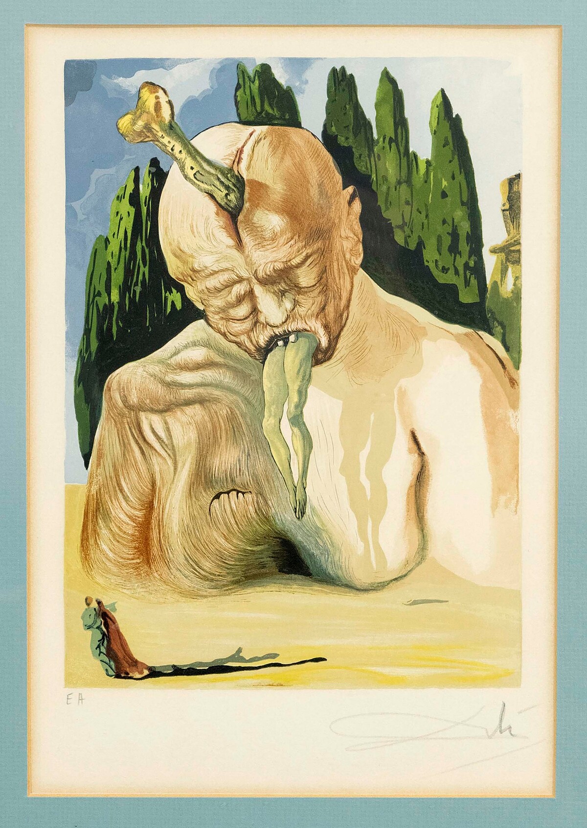 薩爾瓦多．達利，《神曲》系列，第27號：〈邏輯學魔鬼〉，1960，石版印刷，25 &times; 18公分。&copy; Savlavor Dal&iacute;, Fundaci&oacute; Gala-Salvador Dal&iacute; / VG Bild-Kunst, Bonn, 2025.