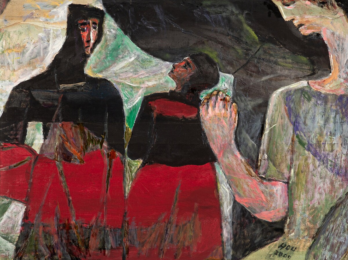 2025年捐贈入館典藏 張炳堂，《孩子們》，1951，油彩、畫布，61 &times; 91公分。臺北市立美術館典藏。