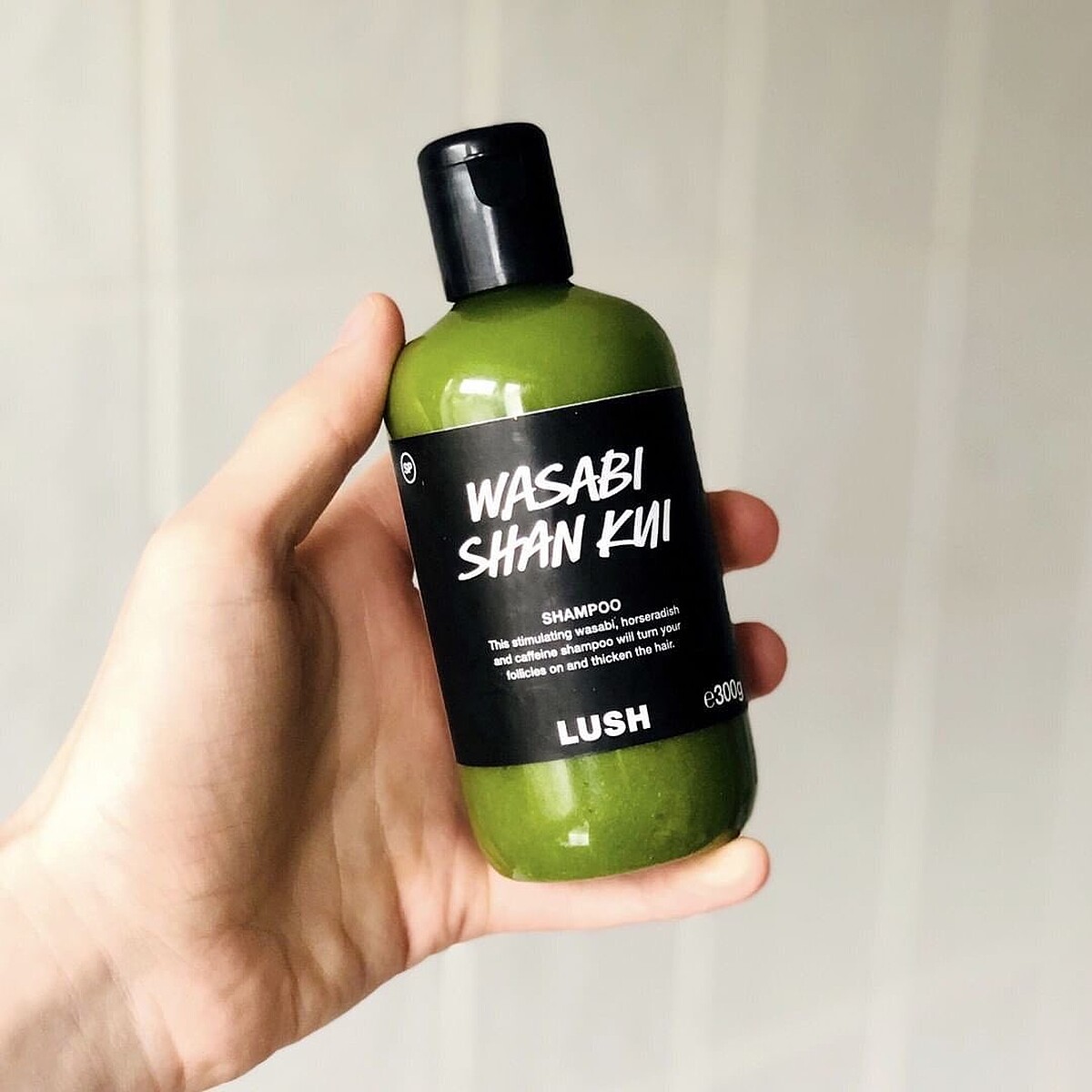 LUSH山葵洗髮露110g，NT600、290g，NT1,250、600g，NT2,000、1100g，NT3,400