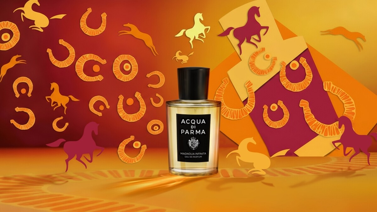 Acqua di Parma無限木蘭印花典藏版2026新春主視覺。
